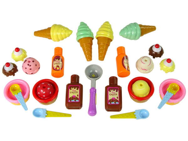 Sweet Treats Set Ice Cream Cupcakes Sauces Spoons - Image 2