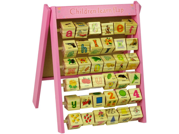 Wooden Educational Whiteboard 2in1 Magnets Blocks Letters Pictures Alphabet - Image 2