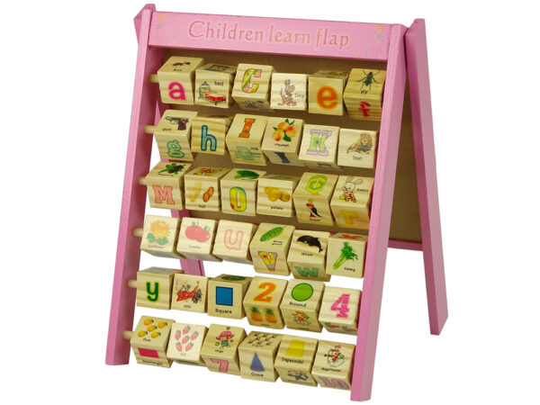 Wooden Educational Whiteboard 2in1 Magnets Blocks Letters Pictures Alphabet - Image 5