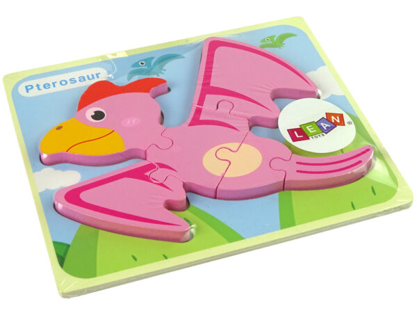 Wooden Puzzle Dinosaur Pterodactyl Pink Pliosaurs Blue - Image 4