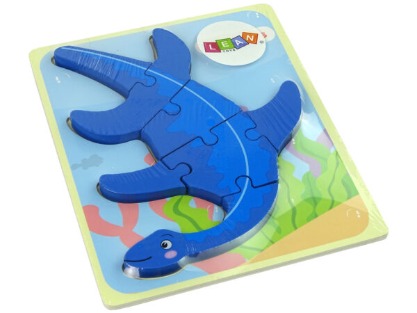 Wooden Puzzle Dinosaur Pterodactyl Pink Pliosaurs Blue - Image 2