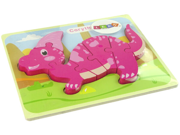 Wooden Puzzle Dinosaur Corythosaurus Pink Spinosaurus Purple - Image 2