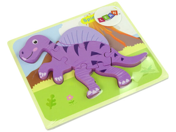 Wooden Puzzle Dinosaur Corythosaurus Pink Spinosaurus Purple - Image 4