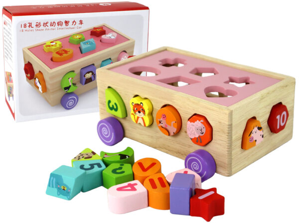 Wooden Sorter on Wheels Educational Shapes Geometric Figures