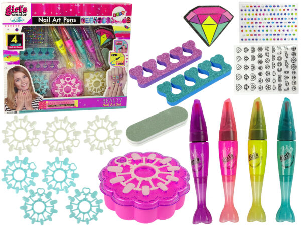 Nail Painting Set Nail Lacquers Pens Coloured Stickers