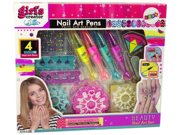 Nail Painting Set Nail Lacquers Pens Coloured Stickers - Image 5