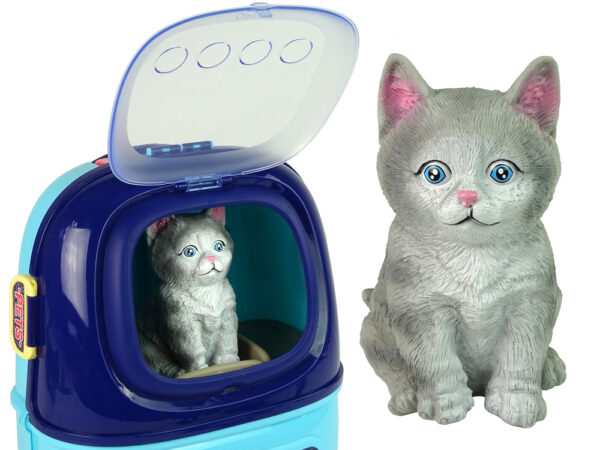 Cat Beauty Salon Set Pet in a Suitcase Backpack Blue - Image 5