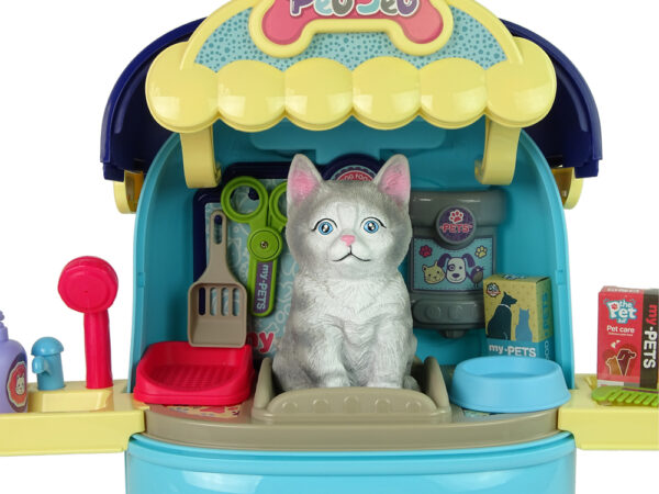 Cat Beauty Salon Set Pet in a Suitcase Backpack Blue - Image 3