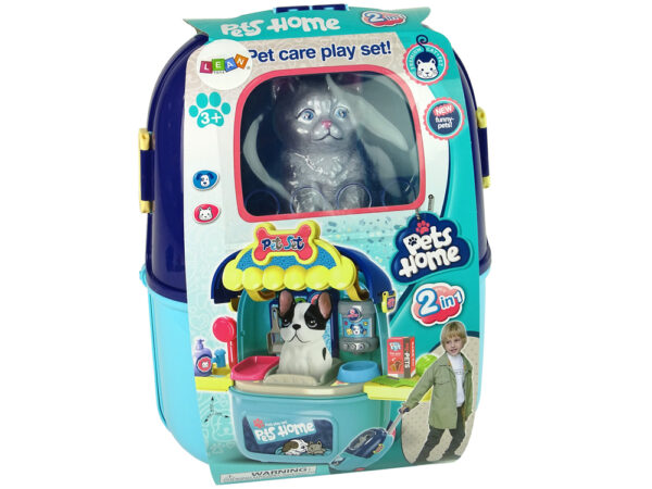 Cat Beauty Salon Set Pet in a Suitcase Backpack Blue - Image 6