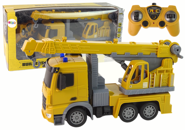 Kamion s dizalicom na daljinsko upravljanje Crane Construction 2.4G R/C 1:12 - žuti