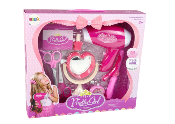 Beauty set for the little lady Hairdressing accessories + battery-operated hairdryer - Image 4