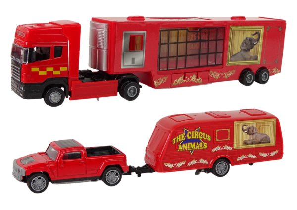 Circus Animals Vehicle Set The Circus Animals Truck + Car with Trailer - Image 2