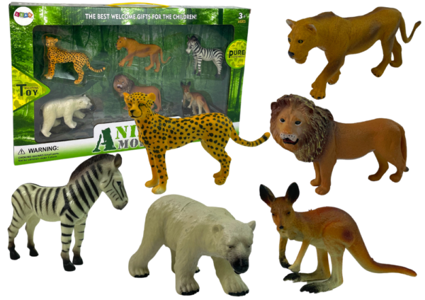 Africa Wildlife Figurine Set Kangaroo Zebra