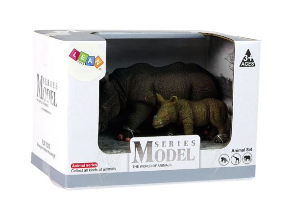 Set of 2 Figures Rhinoceros with cub - Image 3