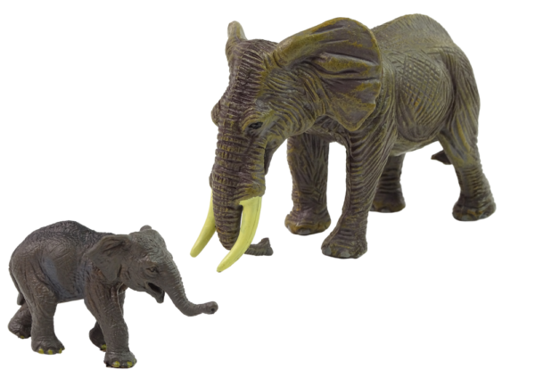 Set of 2 Elephant Figures  Elephant with elephant from the Animals of the World series - Image 2