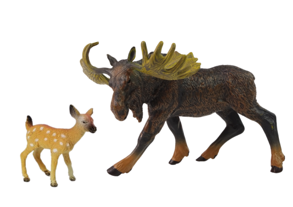 Set of 2 Elk and young deer figures  Forest Animals - Image 2