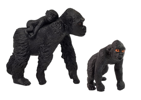 Set of 2 Figures Gorilla with cubs  Animals of the World Series - Image 2