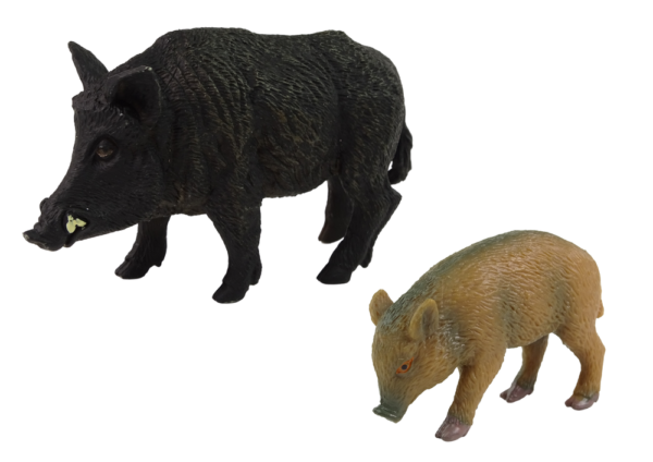 Set of 2 figurines Wild boar with young  Forest Animals series - Image 2