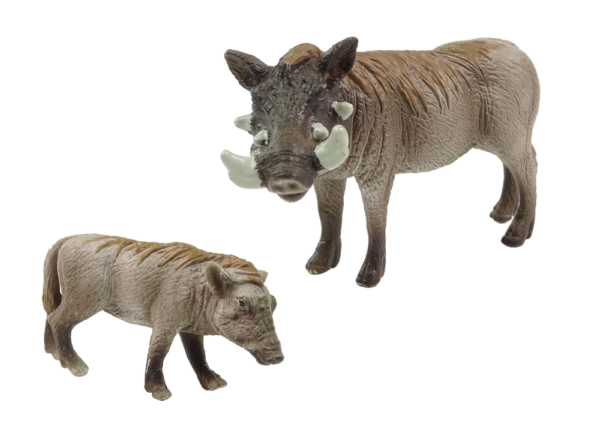 Set of 2 Figures African warthog with young  Animals of the World Series - Image 2