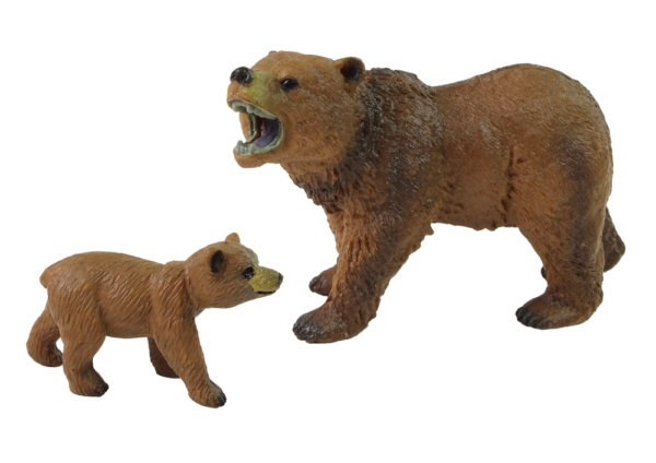 Set of 2 Figures Grizzly bear with cub - Image 2