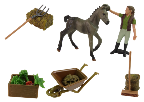 Assembleable Farm Figure Set Homestead Brown Horses - Image 5