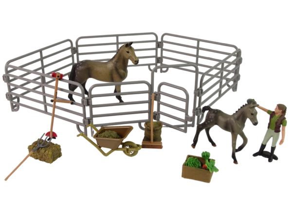 Assembleable Farm Figure Set Homestead Brown Horses - Image 2