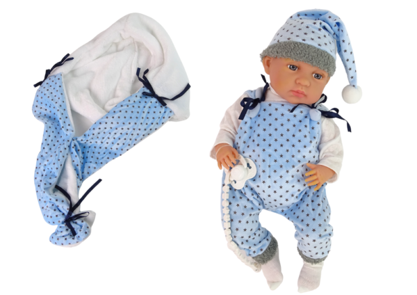 Baby Doll 46 cm Blue Dummy Star Blanket - Image 3