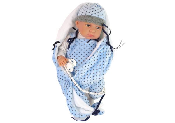 Baby Doll 46 cm Blue Dummy Star Blanket - Image 2