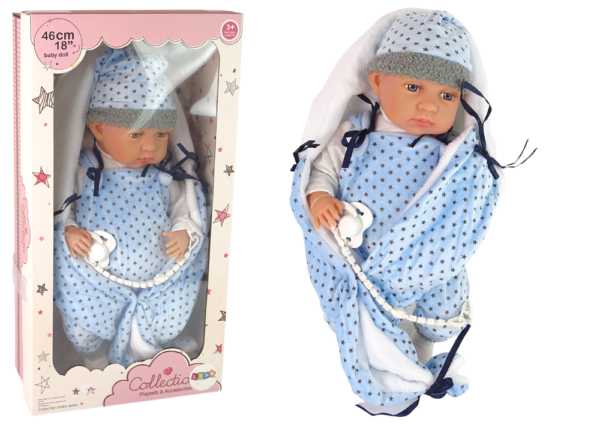 Baby Doll 46 cm Blue Dummy Star Blanket