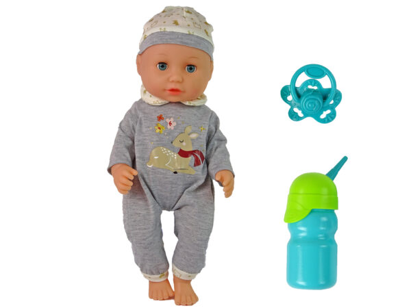 Baby Doll Pee Sounds Puppet Bottle Grey Pyjamas - Image 2