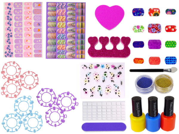 Nail Painting Set Nail Lacquers Stickers Patterns Glitters - Image 2