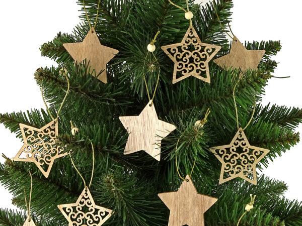 Christmas Wooden Star Bombs Christmas Tree Ornament - Image 2