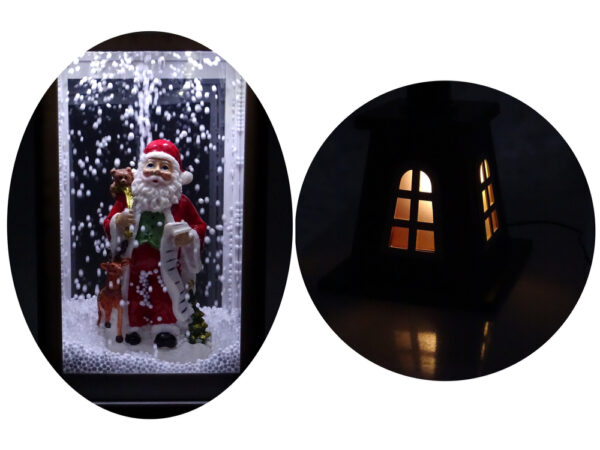 Christmas Decoration Lantern Snowflake Santa House 2in1 Carols Lights - Image 6