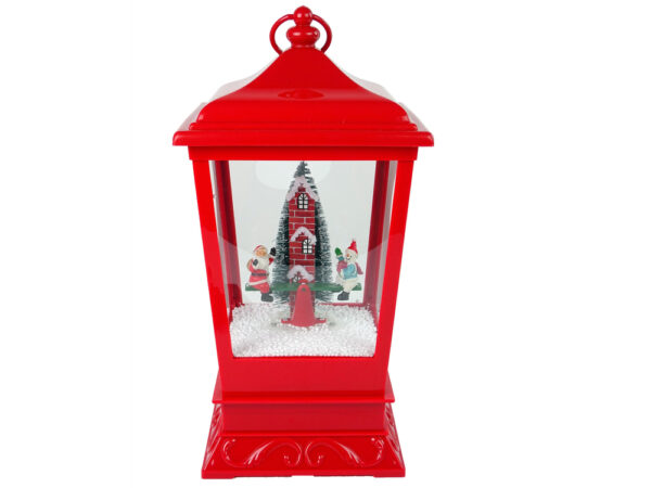 Christmas Lantern Snowflake Santa Red