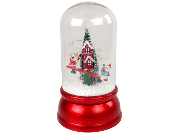 Christmas Dome Decoration Snow Santa Claus Red