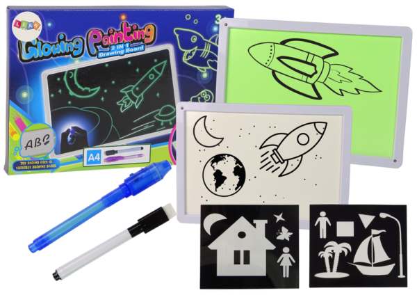 Double-sided Magic Board Glowing Painting Tablet 2in1 Draw and illuminate