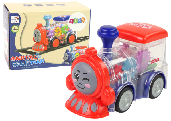 Happy toddler locomotive  LED lights and moving wheels With friction drive