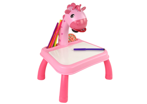 DINOSAUR TABLE WITH PROJECTOR FOR DRAWING + ACCESSORIES  COLOUR PINK - Image 2