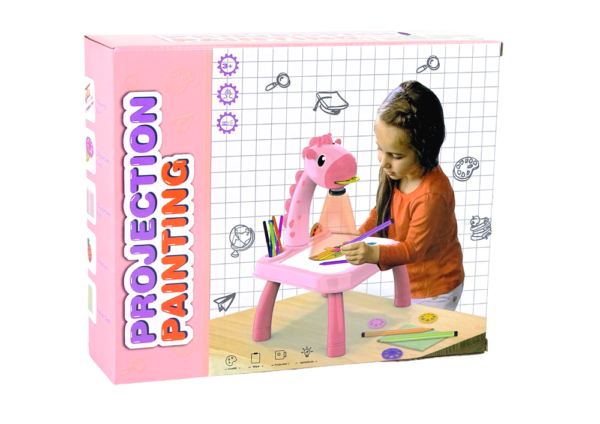 DINOSAUR TABLE WITH PROJECTOR FOR DRAWING + ACCESSORIES  COLOUR PINK - Image 5