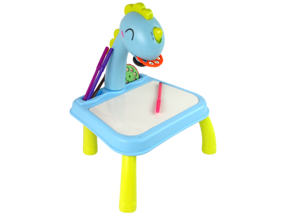 DINOSAUR TABLE WITH PROJECTOR FOR DRAWING + ACCESSORIES COLOUR BLUE - Image 2