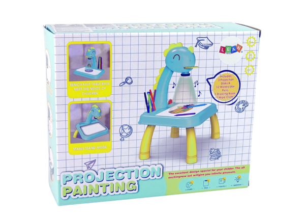 DINOSAUR TABLE WITH PROJECTOR FOR DRAWING + ACCESSORIES COLOUR BLUE - Image 3