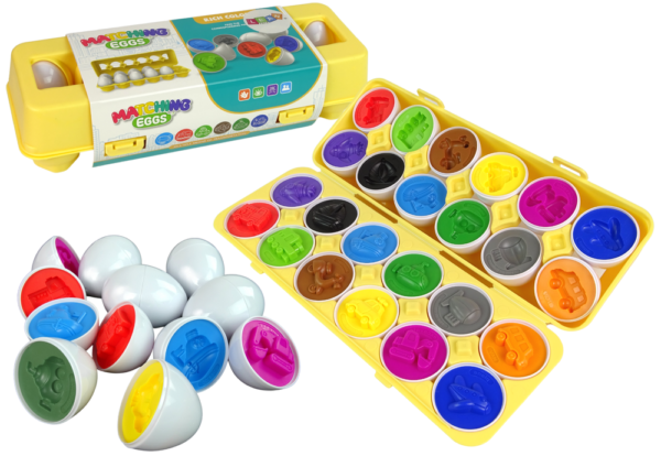 Creative Jigsaw Puzzle Sorter  Eggs 12 pieces with vehicle patterns