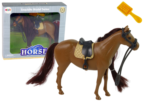 Brown Mane Combing Horse Figurine