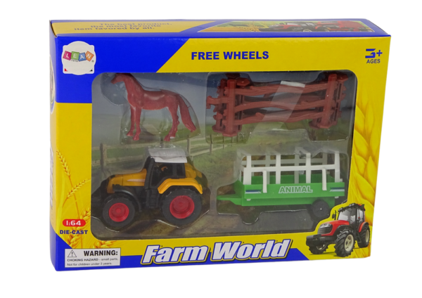 Farm Set Tractor Trailer Horse 1:64 - Image 4