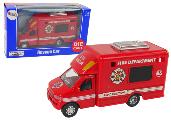 Car Rescue Vehicle Police Fire Brigade Friction Drive 3 Models - Image 2