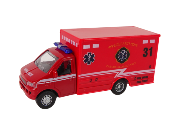 Ambulance Rescue Vehicle Friction Drive 2 Colours - Image 3