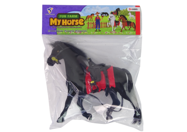 Velvet Figure Black Horse Red Saddle - Image 3