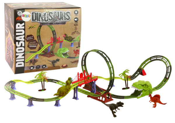 Staza za autiće Dinosaur Railway sa zvučnim i svjetlosnim efektima