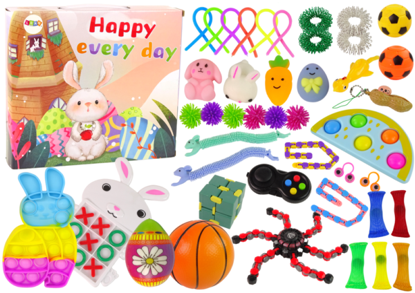 Easter Fidget Toys Pop It Squishy Anti-stress 41 Piece Toy Set.