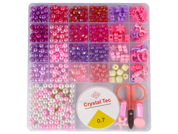 Jewellery Making Bead Set Pink Pendants Clips - Image 2